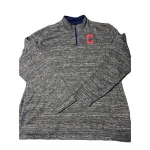 Cleveland Guardians Pullover Mens XXL Grey Majestic 1/4 Zip Baseball MLB 2XL